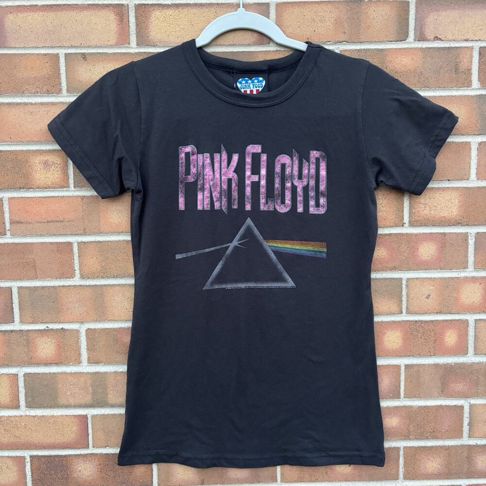 Junk Food Pink Floyd Dark Side Of The Moon 2006 Womens L Graphic Print Baby Tee